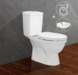 COMBO Bồn cầu Viglacera VI88 + Xịt VG826 + Chậu VTL2 (VTL3)