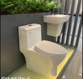 Bồn cầu li&ecirc;̀n 1 kh&ocirc;́i Viglacera V45